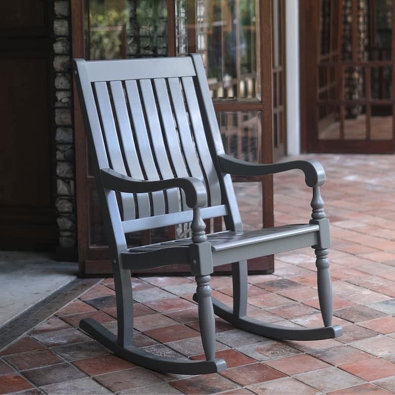 Cambridge Casual Lyon Mahogany Oversize Rocking Chair - Slate Gray
