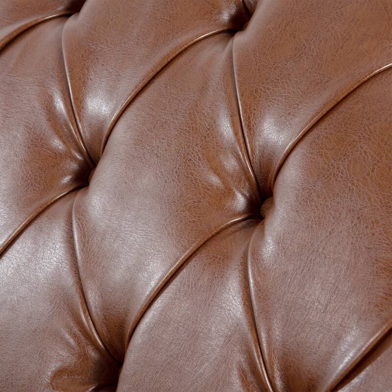 Modern 27.17" Upholstered Buttons Tufted Chaise Lounge Chair with Solid Wood Frame and Nailheads