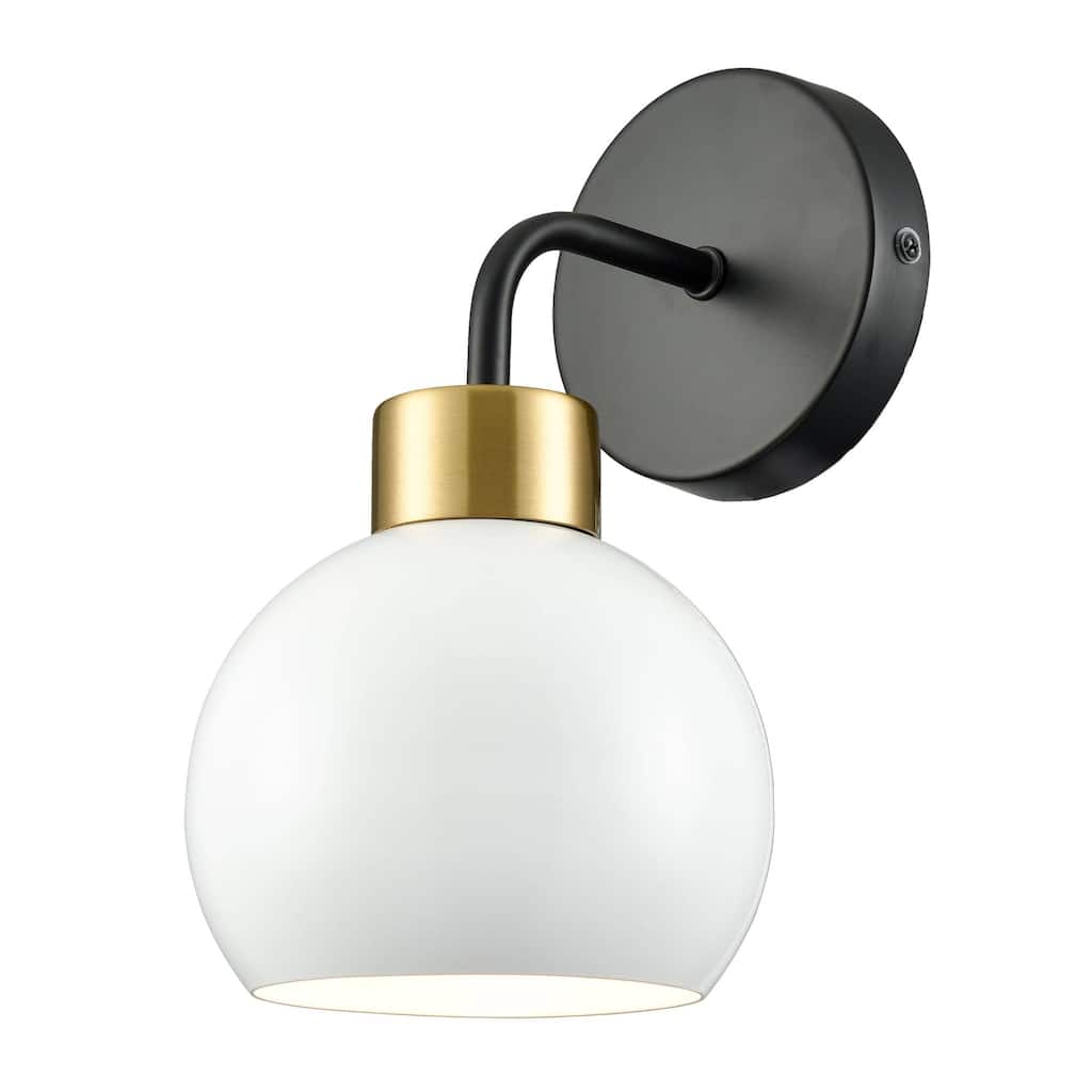 Este Modern Bathroom Vanity Light White Globe Wall Sconce 1-Light