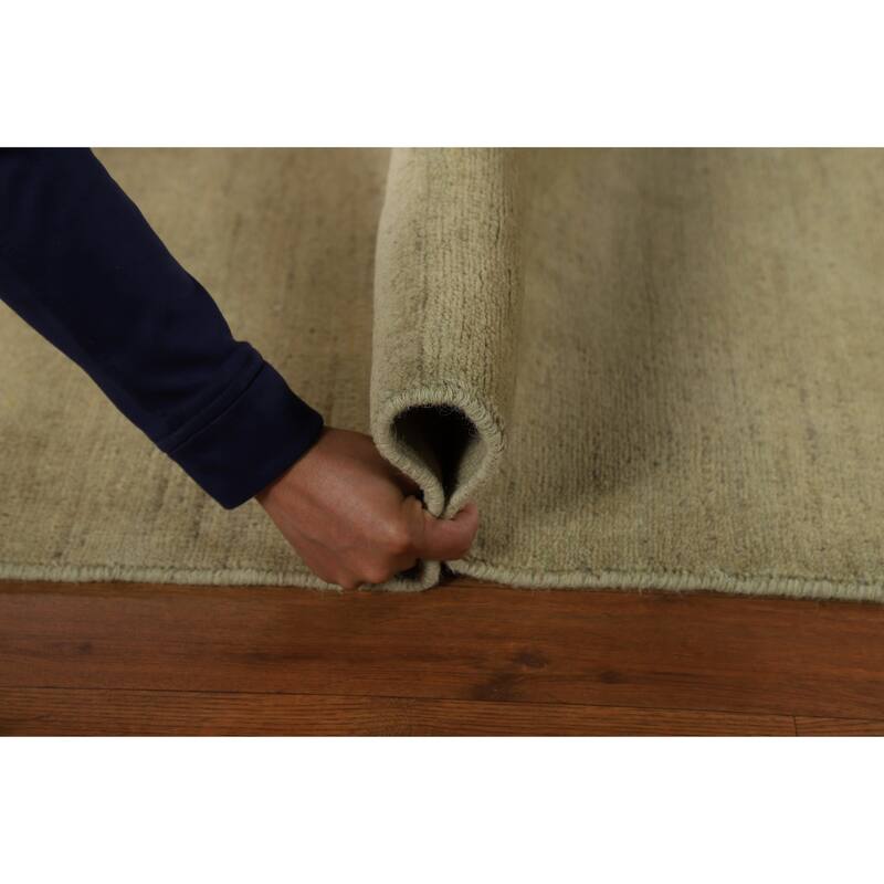 Gabbeh Oriental Runner Rug Hand-Knotted Solid Wool Carpet - 2'7"x 9'4"