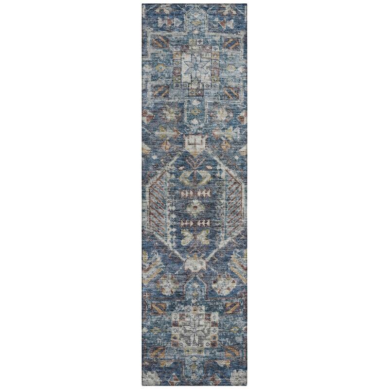 Machine Washable Indoor/ Outdoor Boho Traditional Chantille Rug