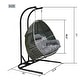 preview thumbnail 7 of 13, 2-Person Hanging Egg Swing Chair with Metal Stand Handcrafted Wicker Breathable Cushion