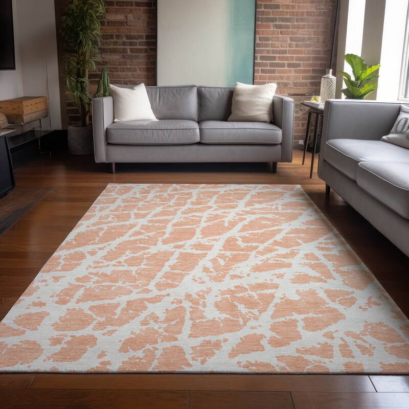 Rave Modern Art-Inspired Weather Resistant Blended Style Outdoor Rug
