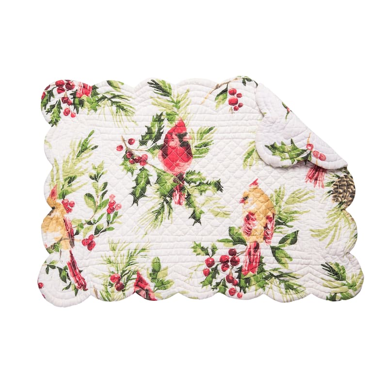 Ruby Cardinal Placemats Set of 6, 13" x 19"