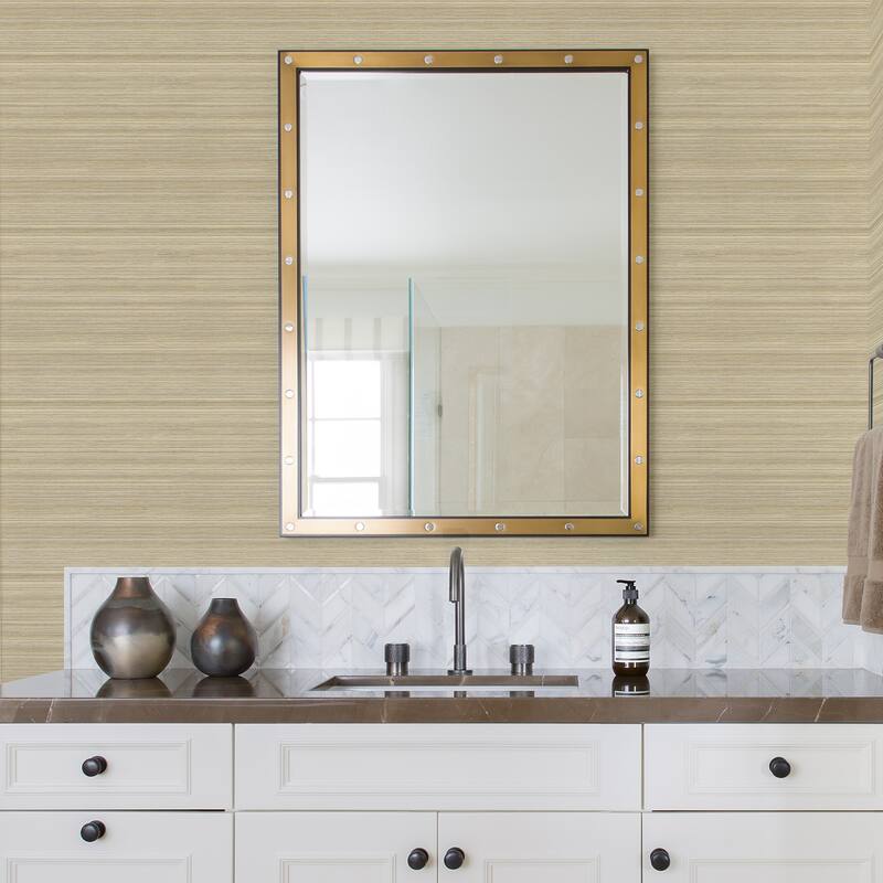 A-Street Prints Skyler Khaki Striped Wallpaper