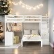 preview thumbnail 1 of 14, Full Over Twin Bunk Bed with Desk, Drawers and Shelves Storage-Savvy Design Staircase