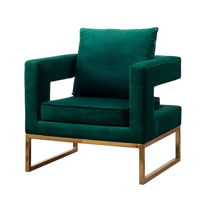 Green 29.75" Polyester Arm Chair