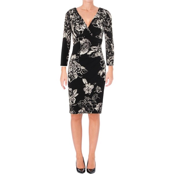 Lauren Ralph Lauren Womens Wear to Work Dress Floral Print Surplice