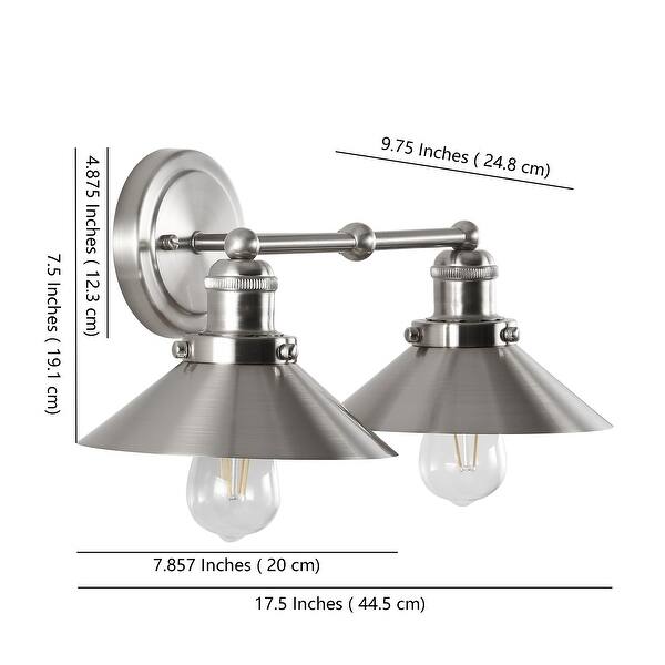 dimension image slide 14 of 22, JONATHAN Y Florence Metal Shade Sconce