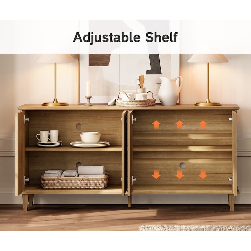 Large Buffet Cabinet with Handcrafted Pop-Up Doors for Dining Room