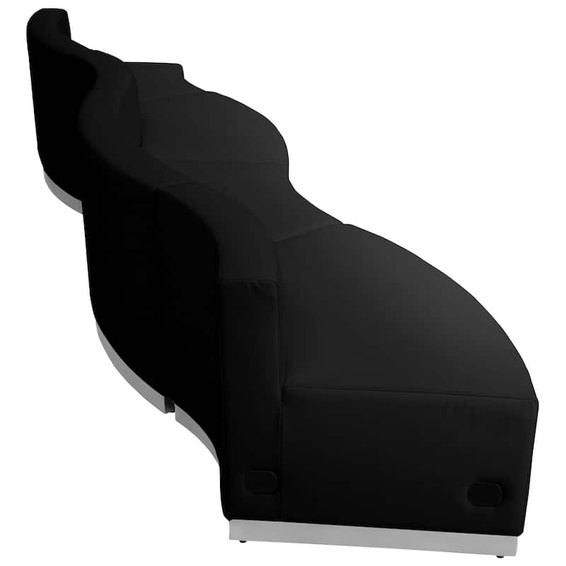 4 PC LeatherSoft Modular Reception Configuration w/Taut Back &Seat - 131.5"W x 25.25" - 31.5"D x 27"H - Black