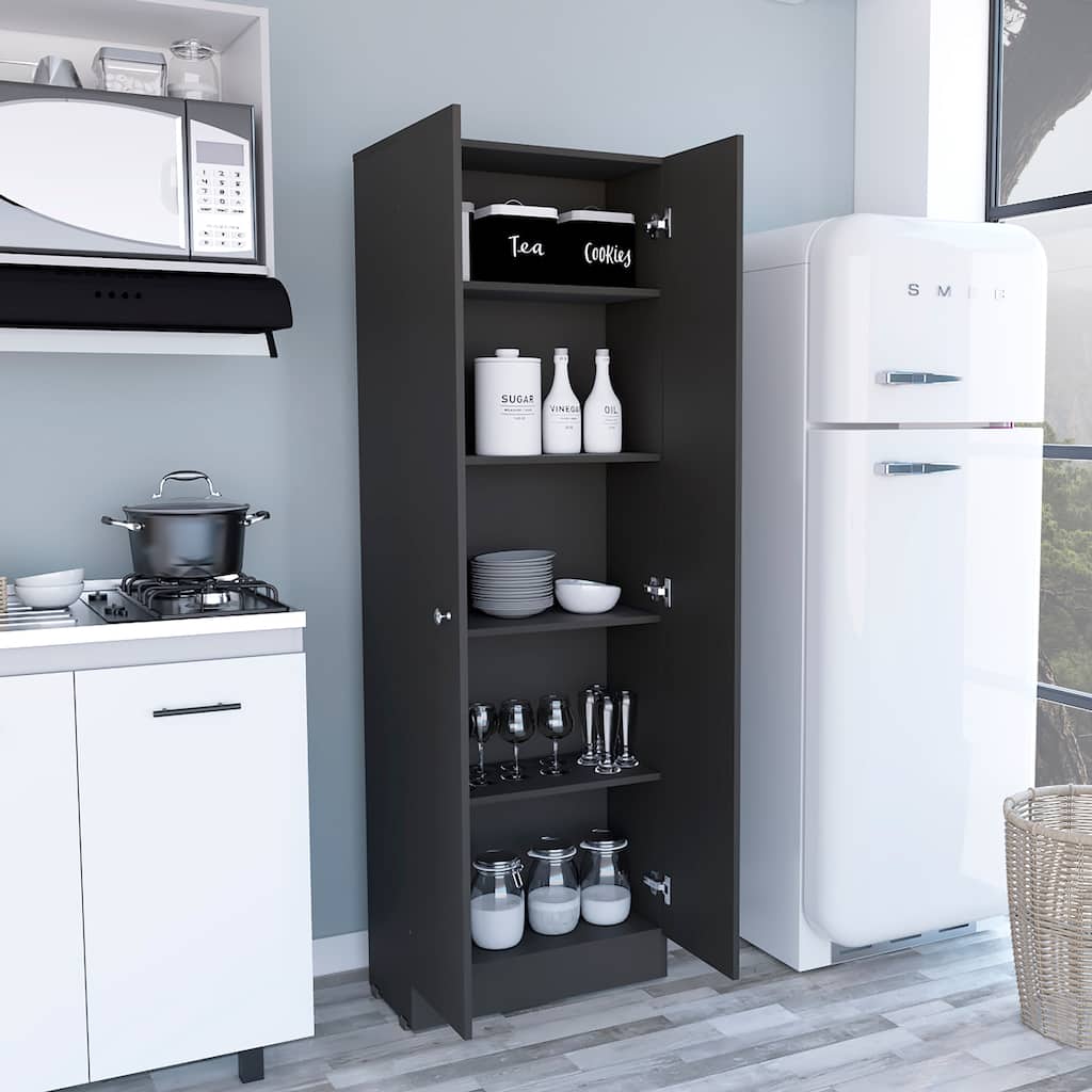 Storage Cabinet Pipestone, Double Door, Black Wengue Finish,High quality and durable