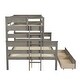 preview thumbnail 7 of 12, Twin over Full Bunk Kids Bed Frame with 2-Storage Drawers, Sturdy Slanted Ladder, No Box Spring Required, Easy Assembly, Grey