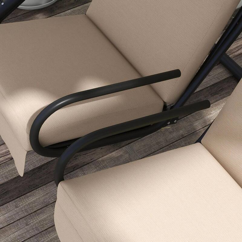 Cozy 2-Seater Outdoor Swing Chair with Cup Holder and Removable Canopy