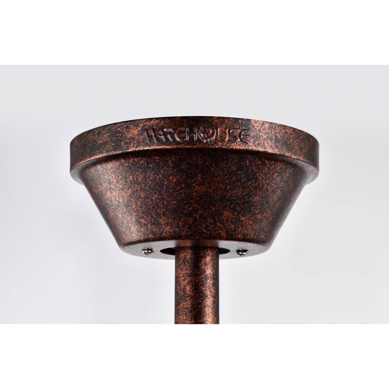 Jasiah 52 Inch Antique Copper Finish Mid-Century Style Crystal Ceiling Fan with Remote