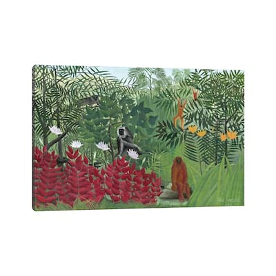 iCanvas "Tropical Forest With Monkeys, 1910" by Henri Rousseau Canvas Print