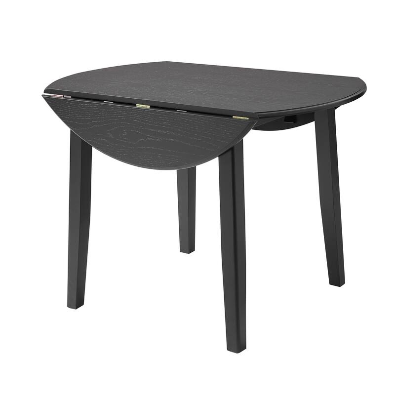 3-Piece Round Dining Table Set for 2 People, 1 Folding Wood Dining Table + 2 Upholstered Chairs, for Small Apartments