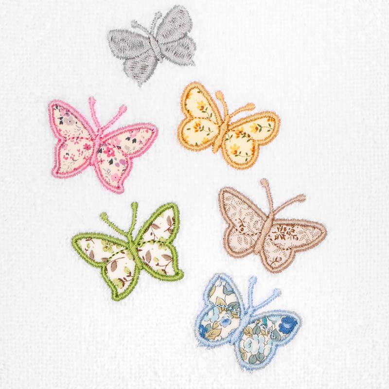Authentic Hotel and Spa 100% Turkish Cotton Mariposa 2PC Embellished Hand Towel Set
