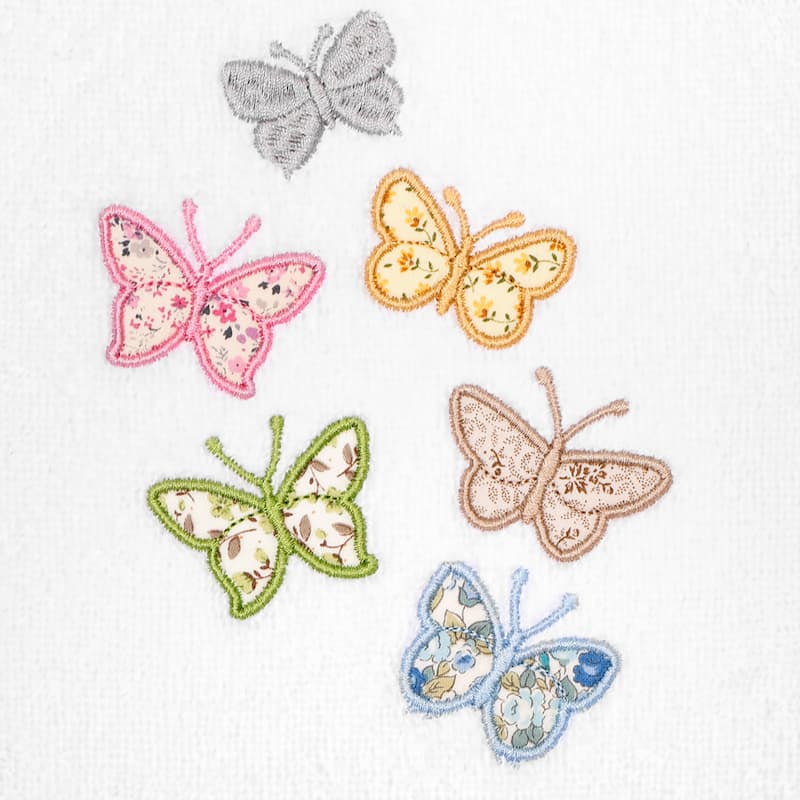 Authentic Hotel and Spa 100% Turkish Cotton Mariposa 3PC Embellished Towel Set