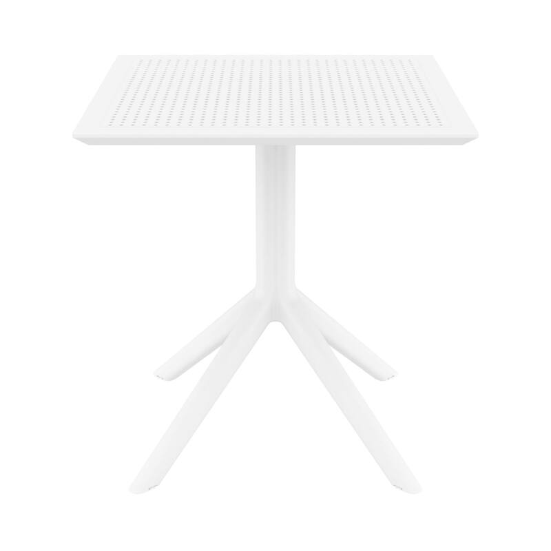 29.5" White Square Outdoor Patio Dining Table