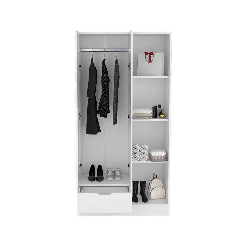 Armoire, Bedroom, four open storage shelves , White