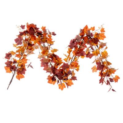 Vickerman 60" Artificial Orange Fall Maple Leaf Garland