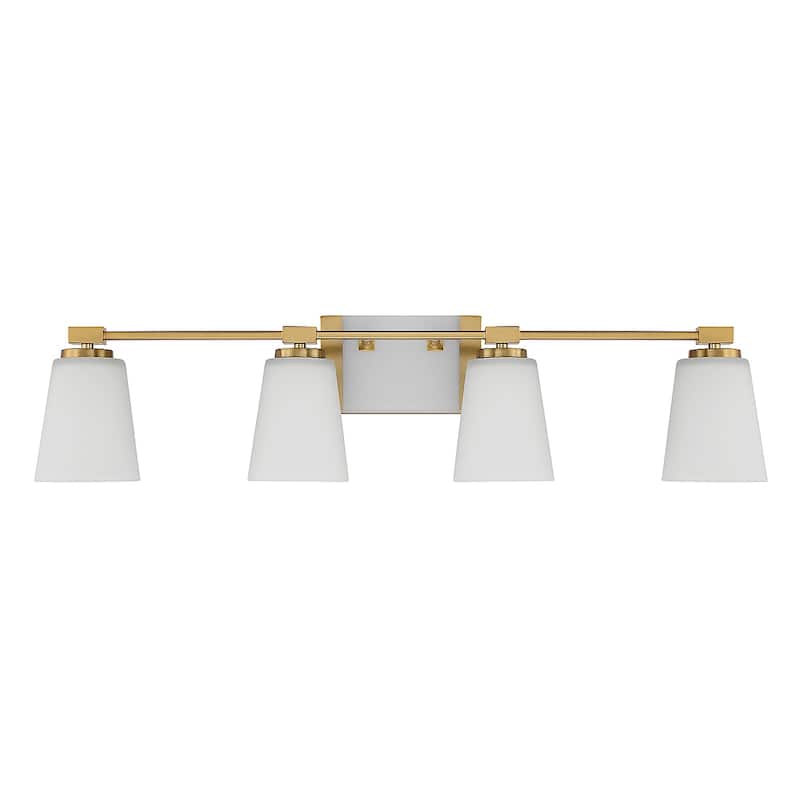 Warm Brass Four Light Bathroom Vanity from the Darby Collection - Warm Brass