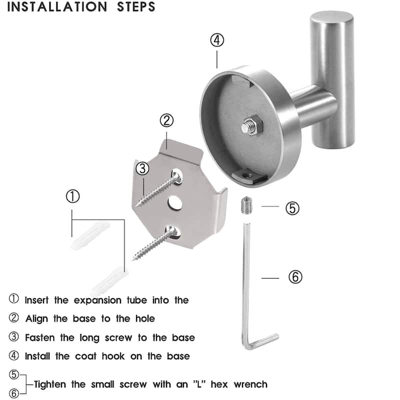 Bathroom Robe Hook Round Towel Hook in 304 Stainless Steel