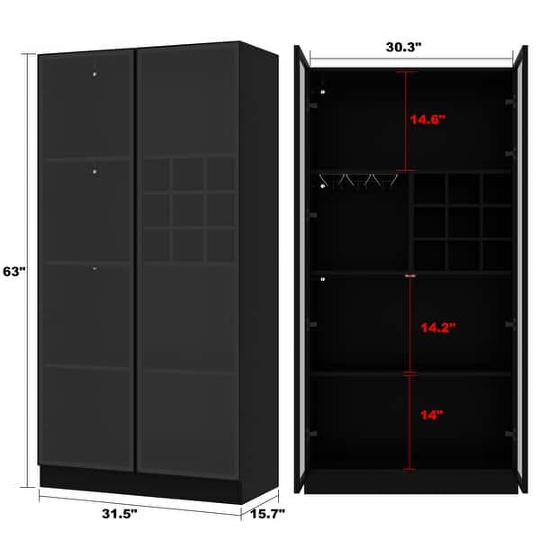 Display Cabinet with Wine Rack and Hanging Cup Racks Pantry Storage ...