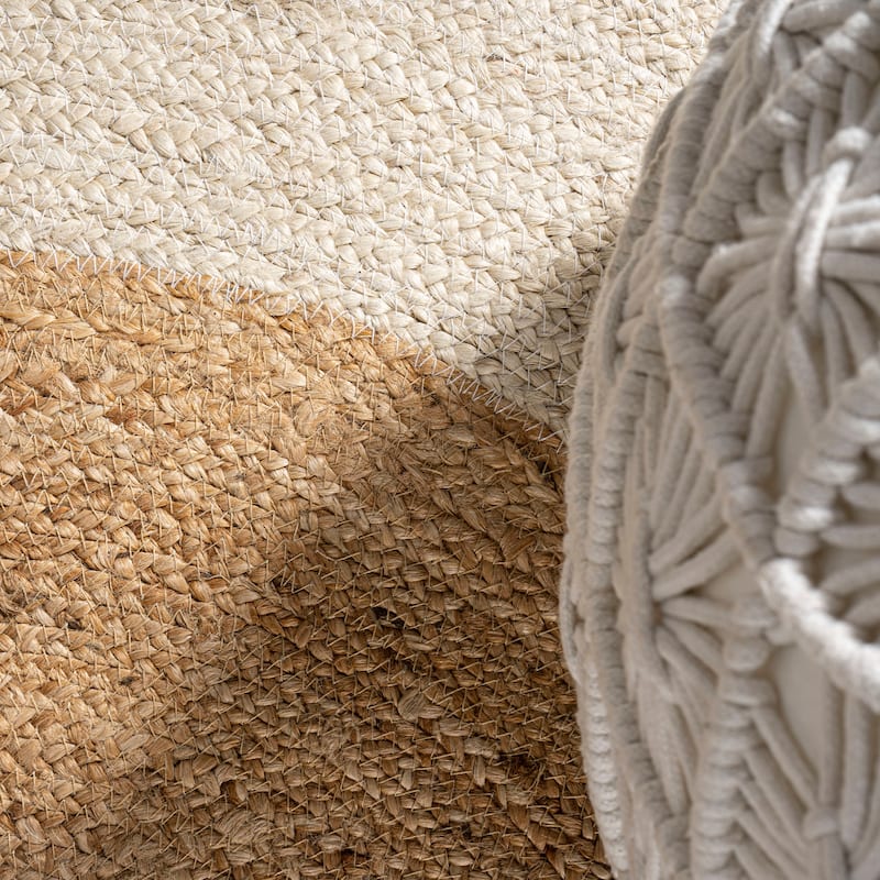 JONATHAN Y Sumak Two-Tone Jute Hippy Circle Area Rug