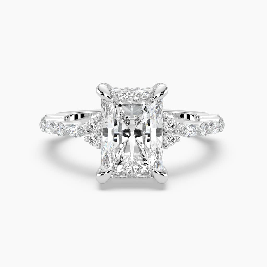 Auriya 14K Gold Lab Grown Diamond Radiant Cut Vintage Double Hidden Halo Engagement Ring 1.26 - 5.26ct. tw. (E-F, VS)
