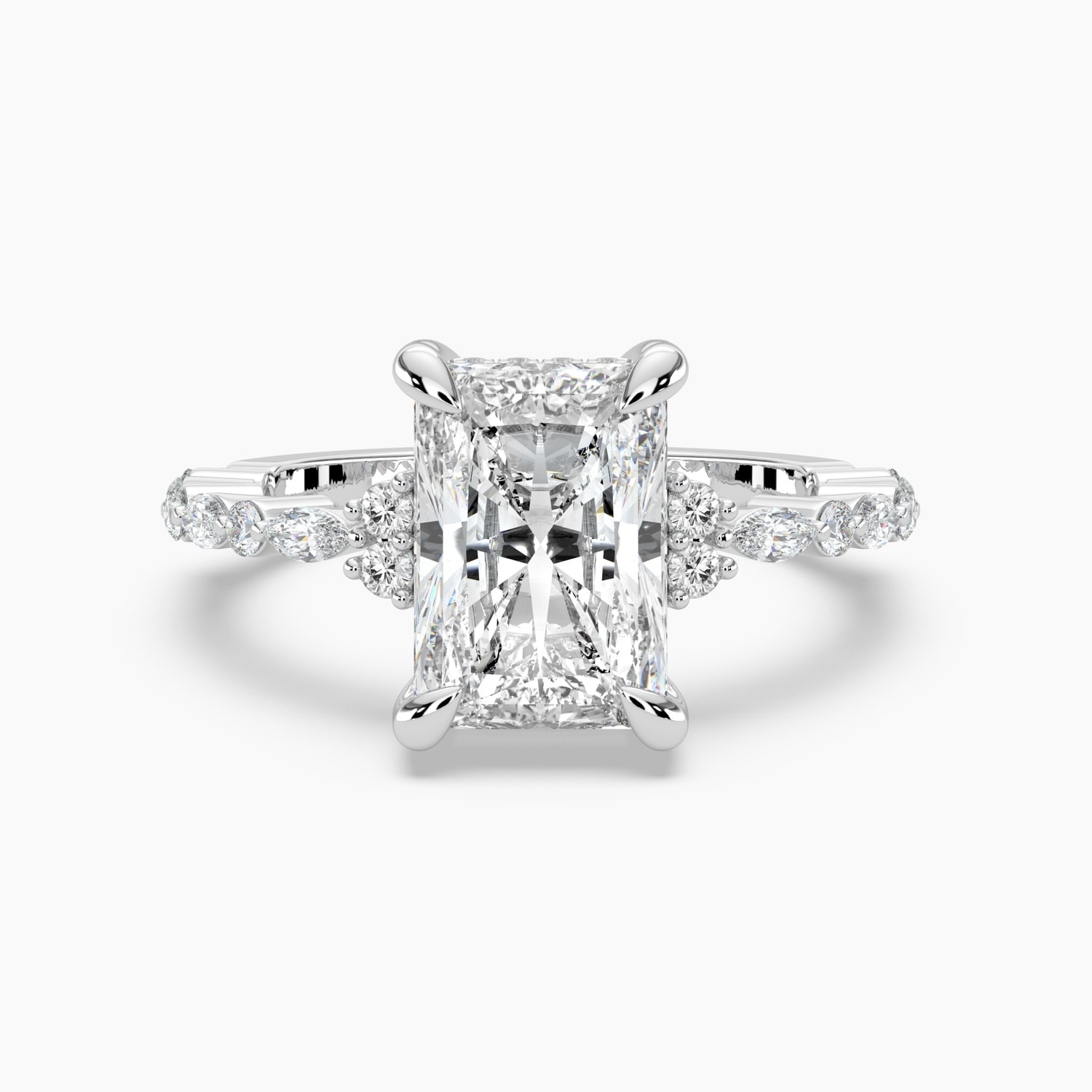Auriya 14K Gold Lab Grown Diamond Radiant Cut Vintage Double Hidden Halo Engagement Ring 1.26 - 5.26ct. tw. (E-F, VS)
