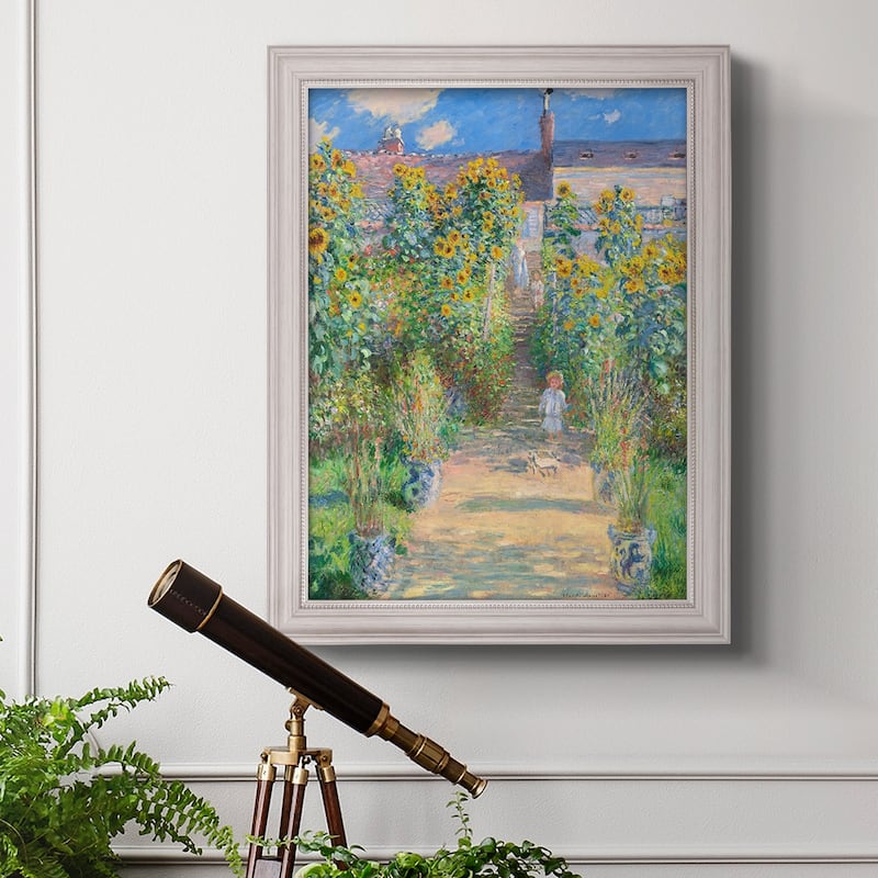 The Artist's Garden at Vetheuil  Premium Framed Canvas- Ready to Hang