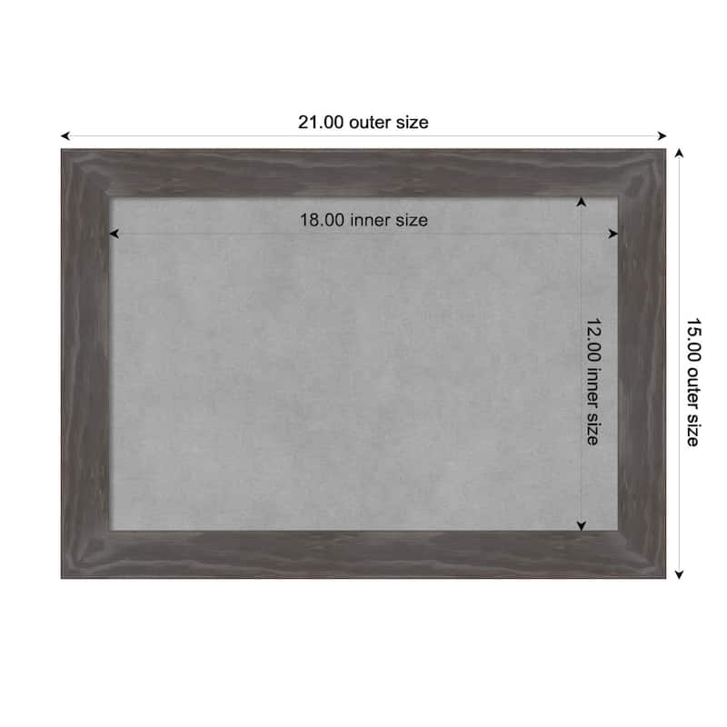 Amanti Art Woodridge Rustic Grey Framed Magnetic Board - Board Size 18x12