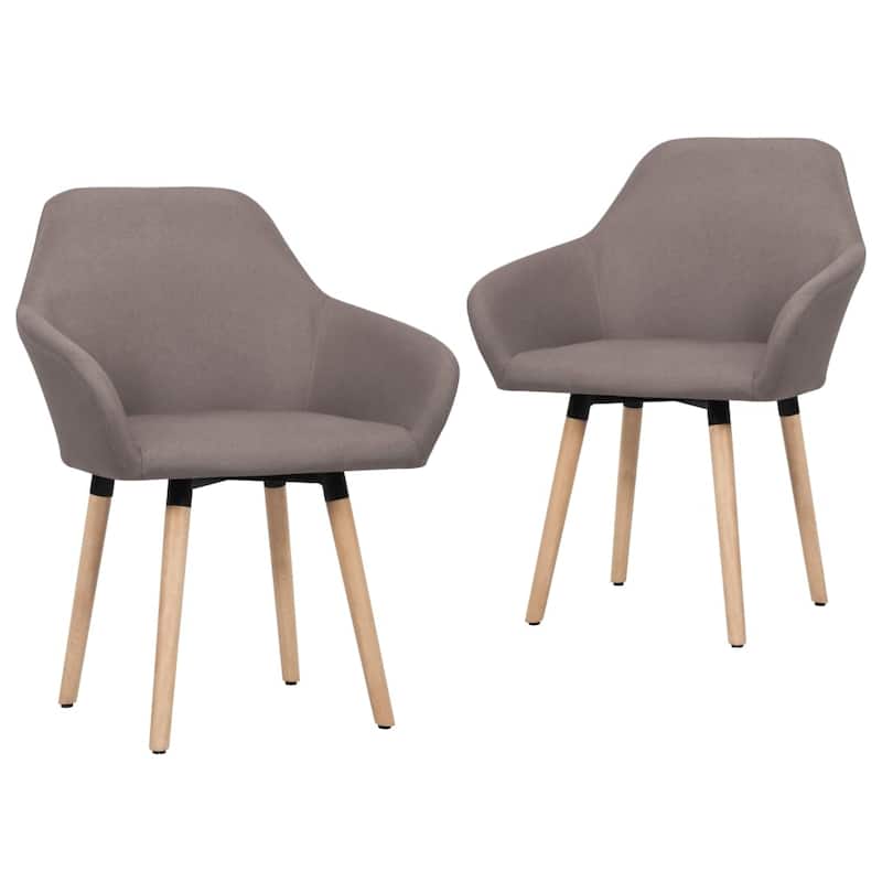 vidaXL Dining Chair Accent Upholstered Arm Chair with Solid Wood Legs Fabric - 24.4" x 21.3" x 32.9"