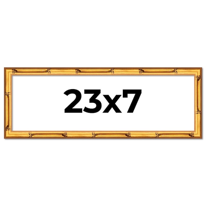 23x7 Frame Gold Bamboo Picture Frame Modern Photo Frame Includes UV Acrylic Shatter Guard Front Acid Free Foam Backing Board