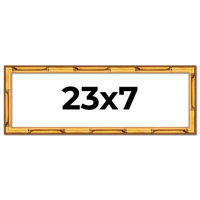 23x7 Frame Gold Bamboo Picture Frame Modern Photo Frame Includes UV Acrylic Shatter Guard Front Acid Free Foam Backing Board