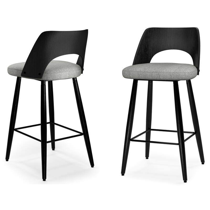 WYNDENHALL Addley Contemporary 16 inch Counter Height stool (Set of 2) - 18.5"D x 17.5"W x 34.6"H