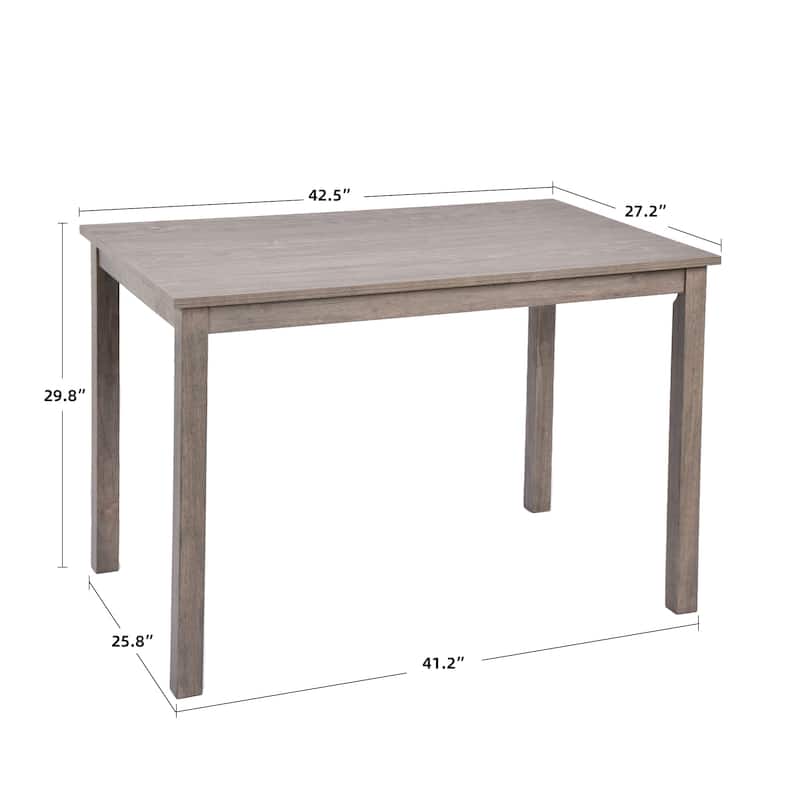 5-Piece Farmhouse Wooden Dining Room Set (1 Table+ 4 Slat Back Chairs)