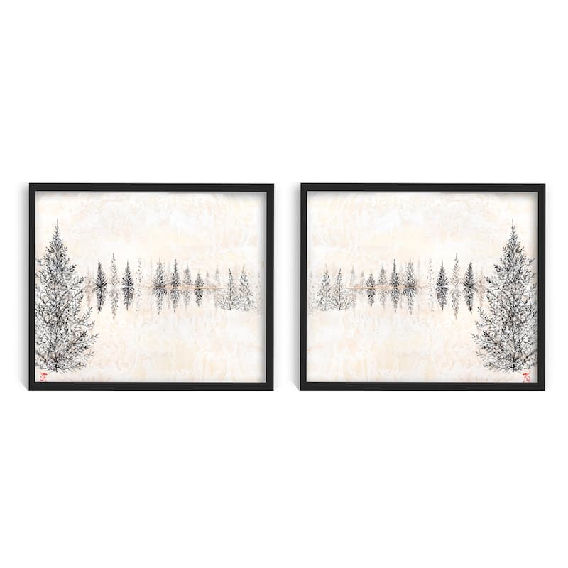 'Monoscape V-II' 2 Piece Canvas Wall Art Set by Karen Biery