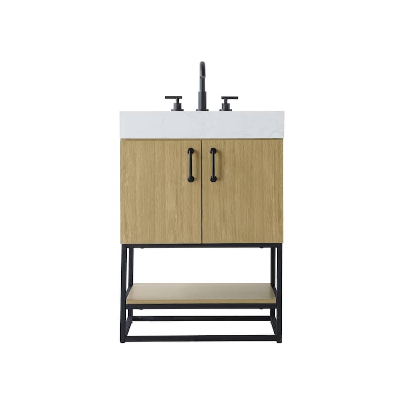 Elegant Lighting VF29224 Caroline 24" Free Standing Single Basin - Honey Brown