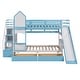 preview thumbnail 8 of 6, Castle Style Twin Bunk Bed with Drawers & Slide
