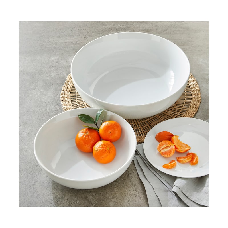 Whiteware Porcelain Dinnerware Cereal Pasta Bowl, 20 oz. Dishwasher Safe