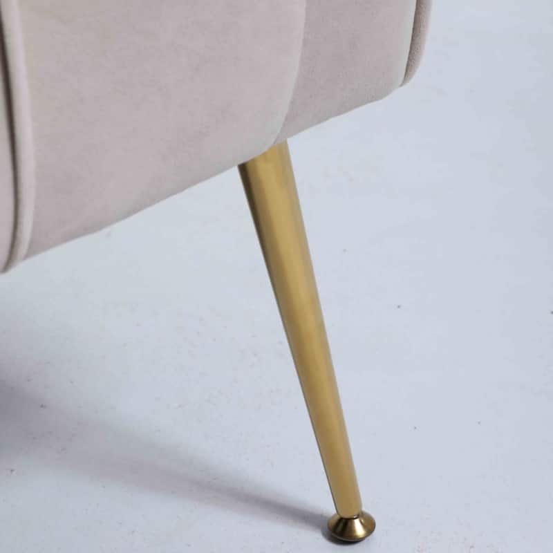 Modern Upholstered Accent Chair with Ottoman and Metal Legs for Living Space