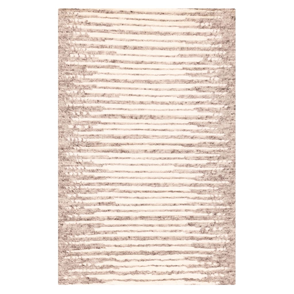 ECARPETGALLERY Hand-knotted Tangier Cream, Grey Wool Rug - 5'1 x 8'0