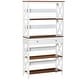 preview thumbnail 2 of 8, HOMCOM 4-Tier Shelving Bookcase Storage Cupboard with Pull Out Drawer, and Wooden Frame with X Bar Stability, White