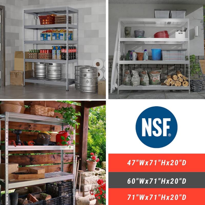 Rust resistant Big Heavy Duty NSF Certified Shelving Collection.