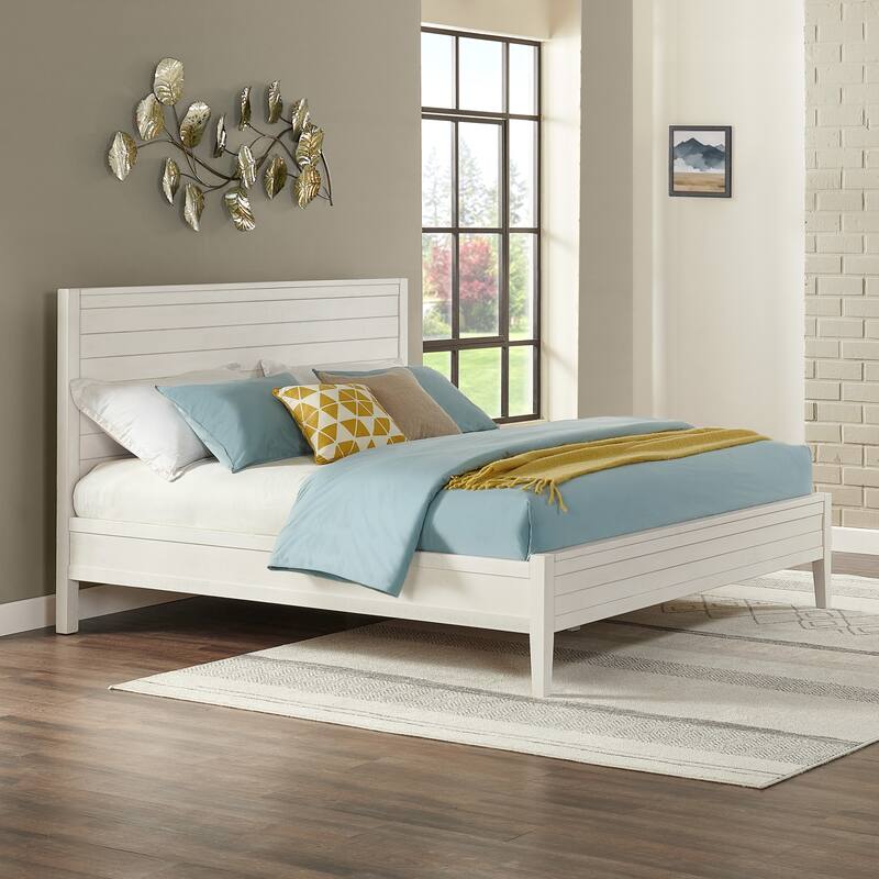 Arden Panel Wood King Bed - Driftwood White - King
