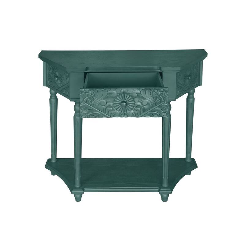 1 Drawer End Table,Side Table,Elegant Carved 1 Drawer End Table