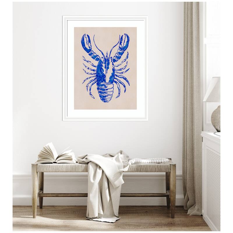 Kate and Laurel Framed Art Lobster by Nikita Jariwala